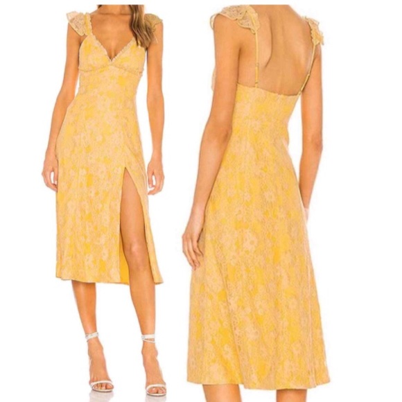 Revolve Majorelle Draven Midi Dress Yellow, size S - Picture 2 of 14